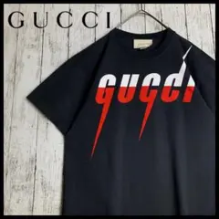 10990【美品・XLサイズ】グッチ☆ビッグロゴ定番カラーブレードtシャツ 