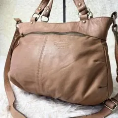 Dakota ダコタ 2WAY レザー ショルダーバッグ トートバッグ　キャメル