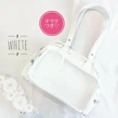 おまけ付☆　ホワイト　小さめ ショルダー　痛バ　2way　リボン　推し活　ハンドのサムネイル