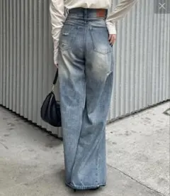 chico ダメージワイドデニムパンツ 0サイズ