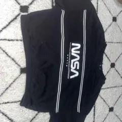 NASA ブラック クロップドトップス 長袖