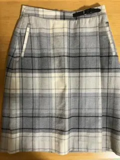 【L.L.Bean】巻きスカート風ベルト付きチェック柄タイトスカート