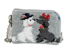 FEILER(フェイラー) ポーチ美品 モンプティルル グレー×白×マルチ