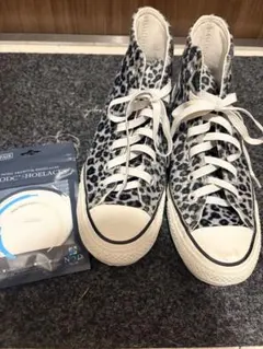 コンバース23.5ヒョウ柄ハイカットスニーカー