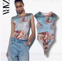 ZARA アートプリント トップス