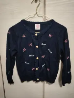 axes femme KIDS ネイビー カーディガン