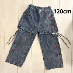 キッズ デニムパンツ りぼん 120cm