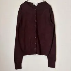 H&M カーディガン S ボルドー ワインレッド クルーネック 羽織り ニット