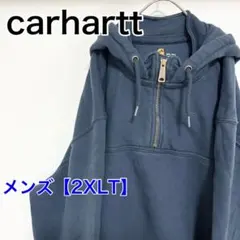 YBH19【US輸入】Carhartt　ハーフジップパーカー【2XLT】ネイビー