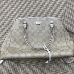 COACH ハンドバッグ ベージュ/ホワイト A1823-F26139 - メルカリ