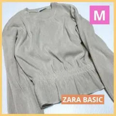 ZARA やわらか ニット M ベージュ 袖フリル ザラ