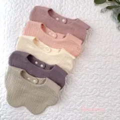 [No.34] ベビースタイよだれかけもくもくスタイ5枚セット無地