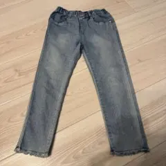 ライトブルーフリンジデニムパンツ　ガールズ　サイズ120
