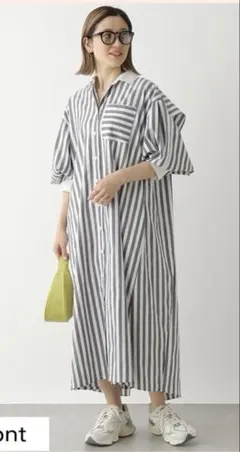 レプシム　バックフリルシャツワンピース