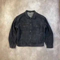 90s 00s デニムジャケット ブラック先染め 黒