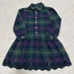 ラルフローレン長袖チェックワンピース 110㎝コットン　ネルシャツ