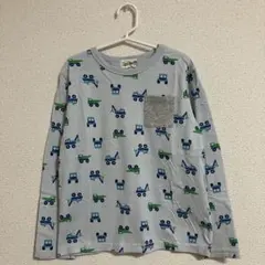 Love&Peace&Money 乗り物総柄 長袖 Tシャツ サックス 130