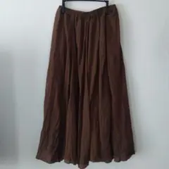 earth music＆ecology　ブラウン ロングスカート ゴムウエスト