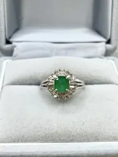 pt900 エメラルドダイヤモンドリング E0.43ct D0.10ct 11号 - メルカリ