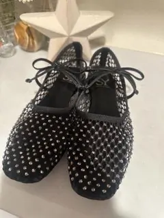SY UNITED ARROWS ビジュー フラットシューズ ブラックのサムネイル