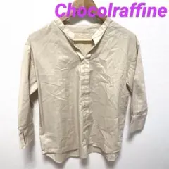 ショコラフィネローブ トップス 七分袖シャツ Vネック レディース ベージュ
