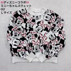 極美品★ミニーちゃんスウェット★総柄プリント トレーナー