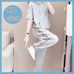 ❤️人気商品❤️セットアップ 2点セット スウェット パーカー 半袖 チェック