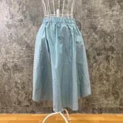 ☆NOLLEY'S☆ミディ丈フレアスカート☆ブルーグレー☆シンプル(38)