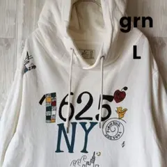 grn L パーカー 個性派 ストリート 古着 ユニセックス ジーアールエヌ