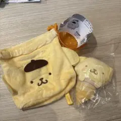 ガチャガチャ　ポムポムプリン 巾着袋とぬいぐるみセット