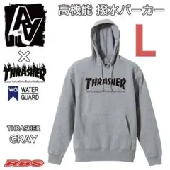 L】高性能 撥水パーカー THRASHER グレー フーディ