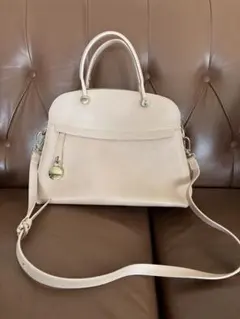 【超美品】FURLA パイパー　ピンクベージュ