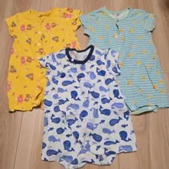 ベビー　半袖ロンパース 70cm　3点まとめ売り