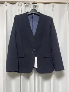 ネイビー ノーカラーブレザー S グローバルワーク