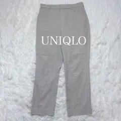 ユニクロ スマートアンクルパンツL チェック柄　サイズ グレー スラックスパンツ