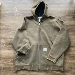 Carhartt モスグリーン 裏起毛 フルジップパーカー　90〜00s