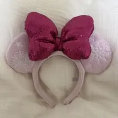 【ディズニー限定】2016 クリスマス ミニーカチューシャ ピンクボルドー