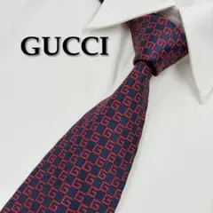 美品✨現行タグ✨GUCCI ネクタイ ナロータイ マーモント ネイビー 