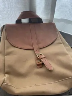 【値下げ】hawkcampany ベージュ キャンバス レザー バックパック