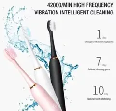 電動 超音波歯ブラシ 6 スピードモード(替ブラシ4本付)　X-3(ブラック)のサムネイル
