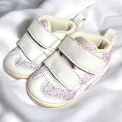 ASICS スクスク 11.5cm 花柄 ベビーシューズ ファーストシューズ