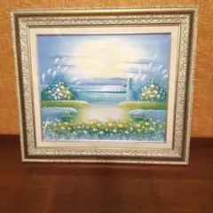 ⭐ 申龍子 S.RYUKO 油絵 油彩 花 静物画 韓国人作家 額装 真作 絵画