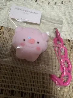 新品　アニマル　粉付き　スクイーズ　豚　キーホルダー　ブタ