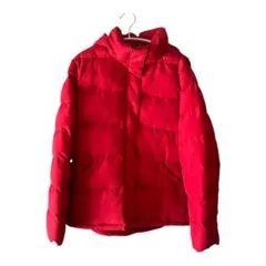 GU 中綿ダウンジャケット レッド XL フード付き 防寒アウター