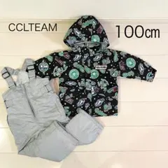 CCLTEAM スキーウェア　100㎝ 上下セット スノーウェア キッズ　車　黒