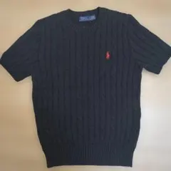 Polo Ralph Lauren ブラック ケーブルニット 半袖
