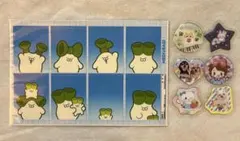 ネギうさぎ　証明写真風ステッカー　べじまる　平成レトロ　フレークシール
