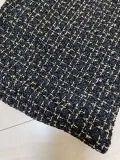 【新品】黒と金のツイード生地　ハギレ　ハンドメイド