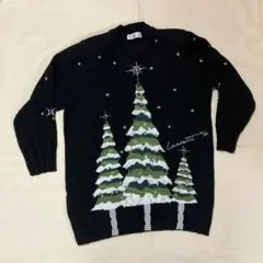 LANCETTI クリスマスツリー ニットセーター サイズ40
