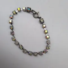 オーロラストーン テニスブレスレット シルバーカラー　キッズサイズ